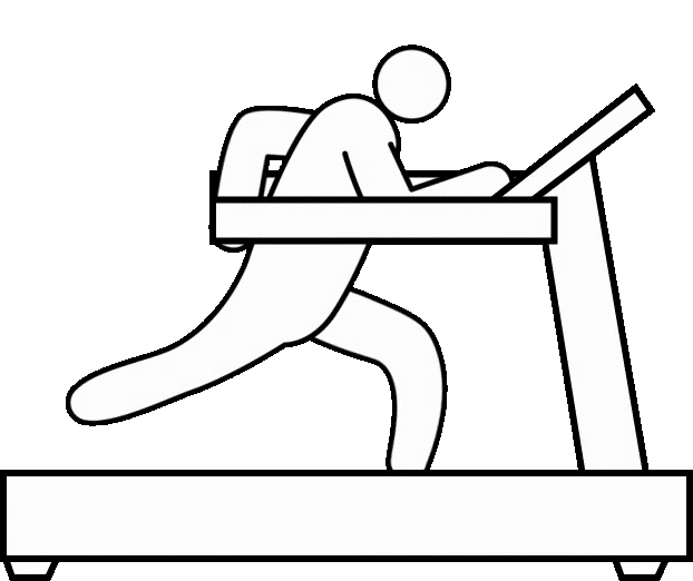 Animated Fitness Icons Person Running on a Treadmill